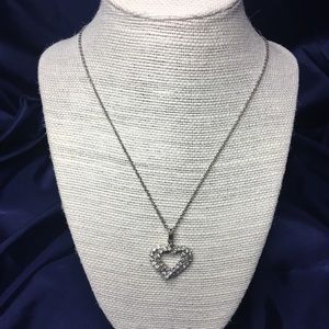 Double heart crystal necklace